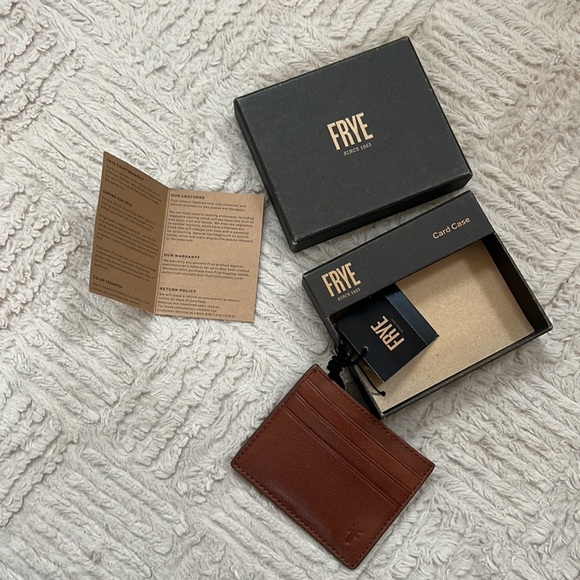 Frye leather card case wallet in cognac New - Picture 13 of 16